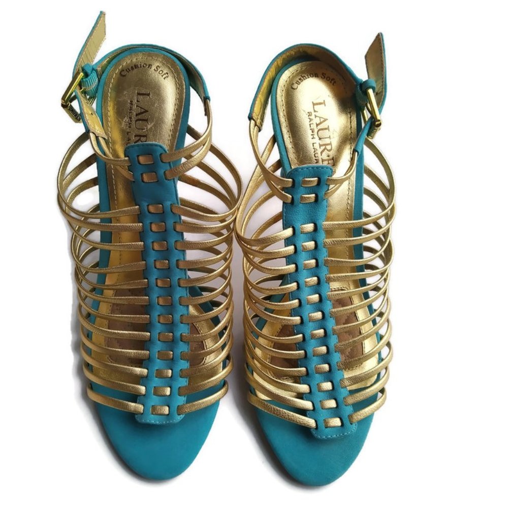 Ralph Lauren Peep Toe Cage Heels